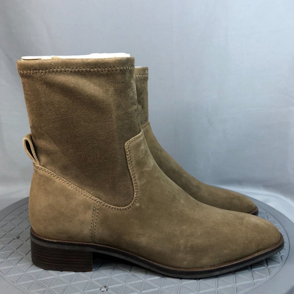 Louise et Cie Silko Stretch Ankle Boots Kid Suede Pull on Brown Size 7.5 Medium